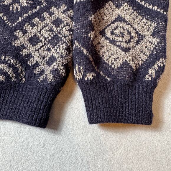 VTG 90s Territory Ahead Grandpa Knit Wool Blend Geometric Sweater XL Hong Kong - Picture 2 of 10